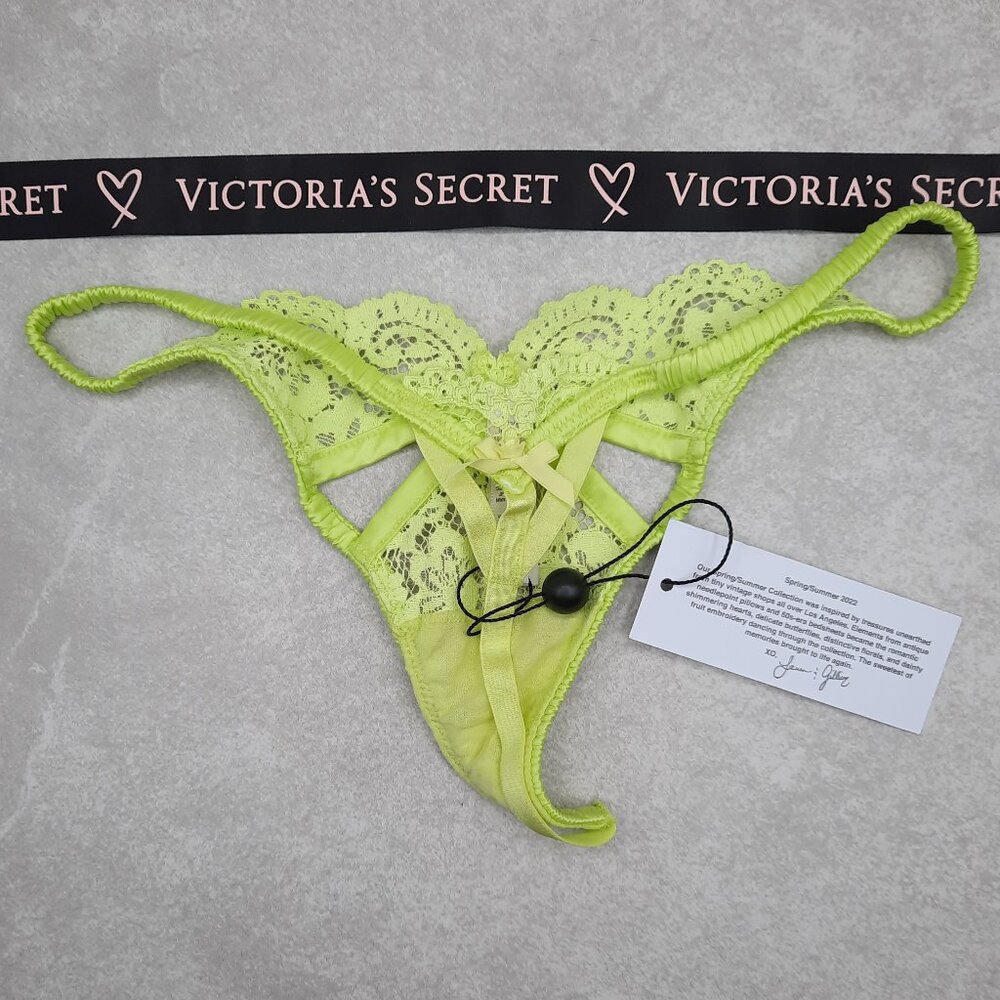 MINT LIME GREEN Creamsicle Lace Thong Panty 🍋 FOR LOVE & LEMONS - Picture 5 of 9